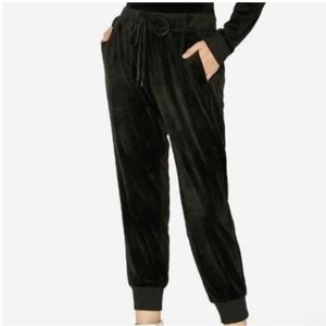 House of Harlow 1960 Black Velour Joggers